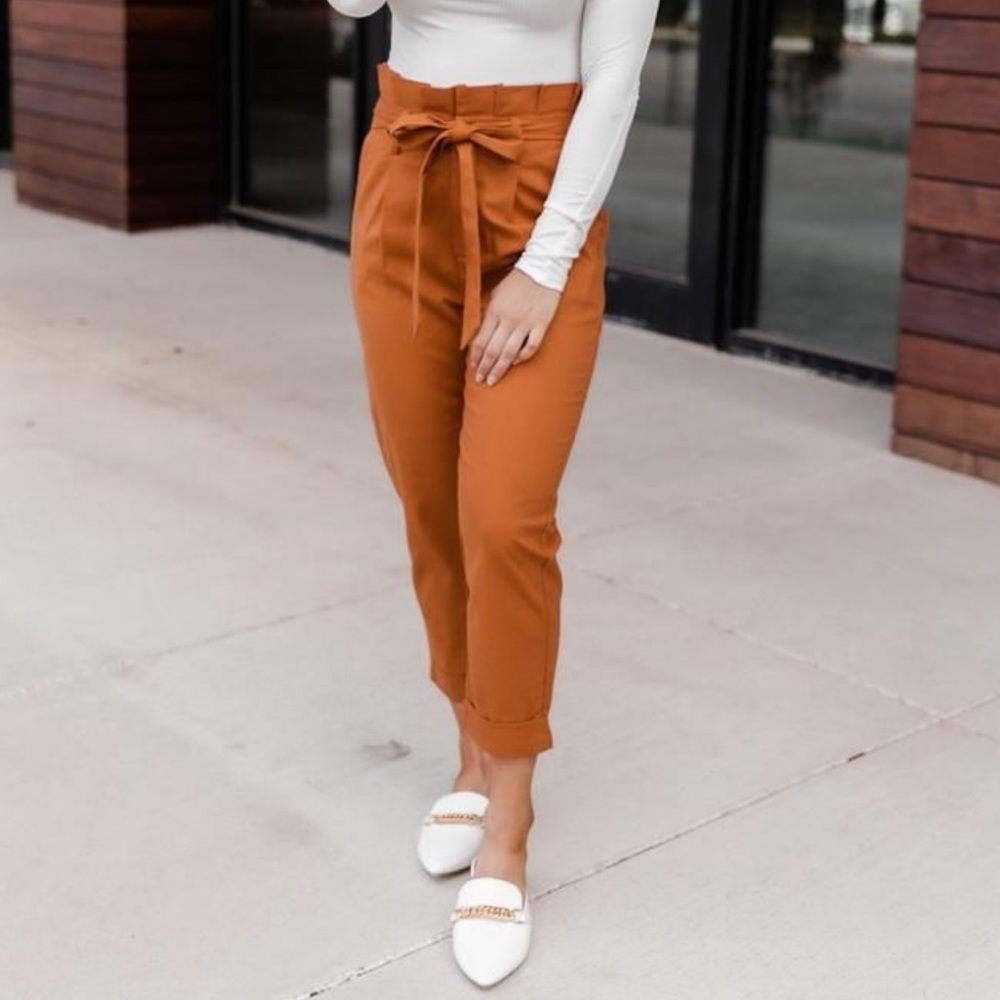 Pink Lily Paperbag Pants